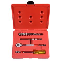 PROTO, 1/4" Drive 17 Piece Metric Combination Socket Set - 6 Point