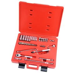 PROTO, 3/8" Drive 33 Piece Combination Socket Set - 12 And 8 Point