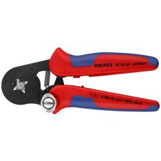 KNIPEX, Self-Adjusting Crimping Pliers For Wire End Sleeves With Lateral Access Burnished 180 mm