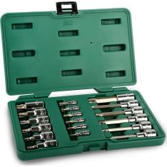 SATA, 18 Pc. 1/4" & 1/2" Drive Torx Bit Socket Set (T10 - T60)