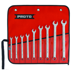 PROTO, 9 Piece Full Polish Metric Combination Wrench Set - 12 Point