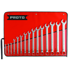 PROTO, 15 Piece Satin Metric Combination Asd Wrench Set - 12 Point