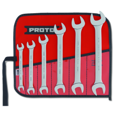 PROTO, 6 Piece Satin Metric Open-End Wrench Set