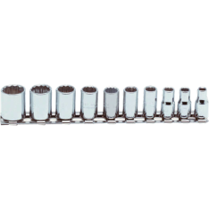 PROTO, 1/4" Drive 10 Piece Socket Set - 12 Point