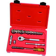 PROTO, 1/4" And 3/8" Drive 22 Piece Socket Set - 6 Point