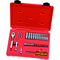 PROTO, 1/4" Drive 29 Piece Metric Combination Socket Set - 6 Point