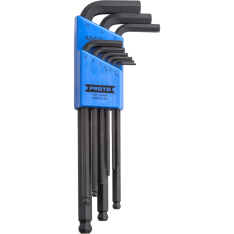 PROTO, 9 Piece Round Head Hex Key Set - Metric