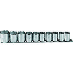 PROTO, 3/8" Drive 10 Piece Socket Set - 6 Point