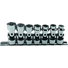 PROTO, 3/8" Drive 7 Piece Metric Universal Socket Set - 12 Point