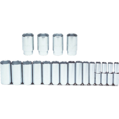PROTO, 1/2" Drive 19 Piece Deep Socket Set - 6 Point