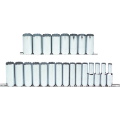 PROTO, 1/2" Drive 23 Piece Metric Deep Socket Set - 12 Point