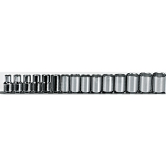 PROTO, 1/2" Drive 15 Piece Metric Socket Set - 6 Point