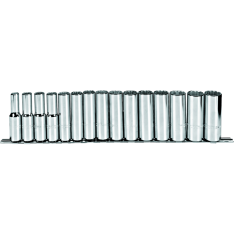 PROTO, 1/2" Drive 15 Piece Metric Deep Socket Set - 12 Point