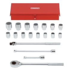 PROTO, 3/4" Drive 19 Piece Metric Socket Set - 12 Point