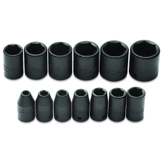 PROTO, 1/4" Drive 13 Piece Metric Impact Socket Set - 6 Point