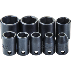 PROTO, 3/8" Drive 9 Piece Impact Socket Set - 6 Point