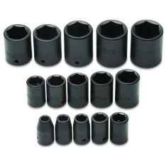 PROTO, 1/2" Drive 15 Piece Impact Socket Set - 6 Point