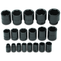 PROTO, 1/2" Drive 19 Piece Impact Socket Set - 6 Point