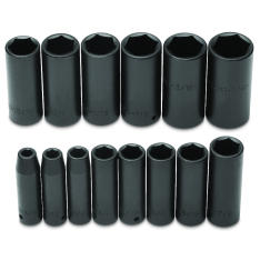 PROTO, 1/2" Drive 15 Piece Deep Impact Socket Set - 6 Point