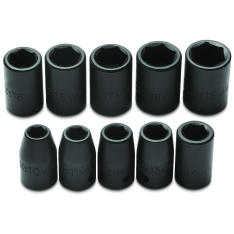 PROTO, 1/2" Drive 10 Piece Metric Impact Socket Set - 6 Point