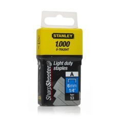 STANLEY, Staples Light Duty 6mm / 1/4'' (1000 Pcs/Box) A Type