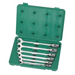 SATA, 6 Pc. Metric Double Flex Head Socket Wrench Set (10-19mm)