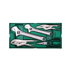 SATA, 5Pc. Adjustable Wrench & Pliers Tray Set