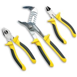 STANLEY, 3-Piece DynaGrip® Plier Set | Forged Carbon Steel | Bi-Material Handles