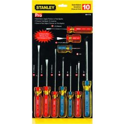 STANLEY, Pro Screw Driver 10 Pcs/Set With Pvc Bag