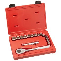 PROTO, 1/2" Drive 16 Piece Metric Socket Set - 12 Point