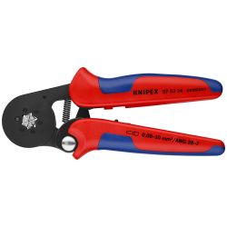 KNIPEX, Self-Adjusting Crimping Pliers For Wire End Sleeves With Lateral Access Burnished 180 mm