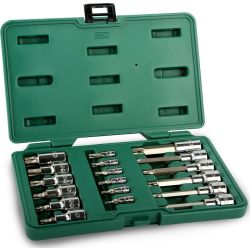 SATA, 18 Pc. 1/4" & 1/2" Drive Torx Bit Socket Set (T10 - T60)
