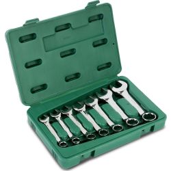 SATA, 7Pc. Full Polish Stubby Combination Wrench Set (10-19mm)