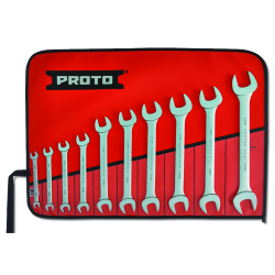 PROTO, 10 Piece Satin Metric Open-End Wrench Set
