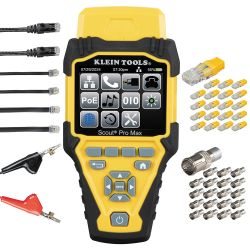 KLEIN, Scout® Pro Max Network Cable Tester Kit | TDR Technology | 20 Remotes | 10G Detection